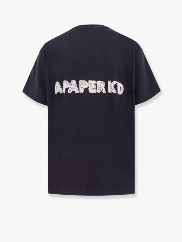 A PAPER KID Cotton T-shirt With Beads Logo Patch