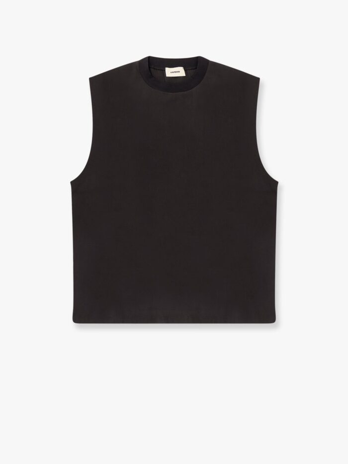 A PAPER KID Modal Top With Rhinestone Logo Patch On The Back