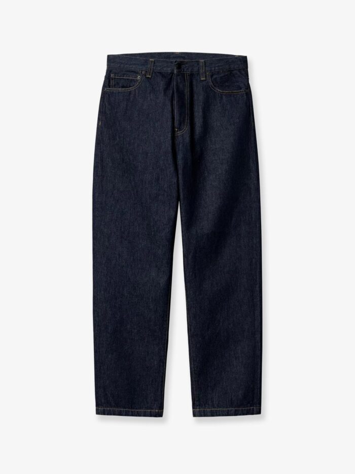 carhartt wip aaron pant jeans in blue denim with washed out effect Carhartt Wip Aaron Pant Jeans In Blue Denim With Washed Out Effect