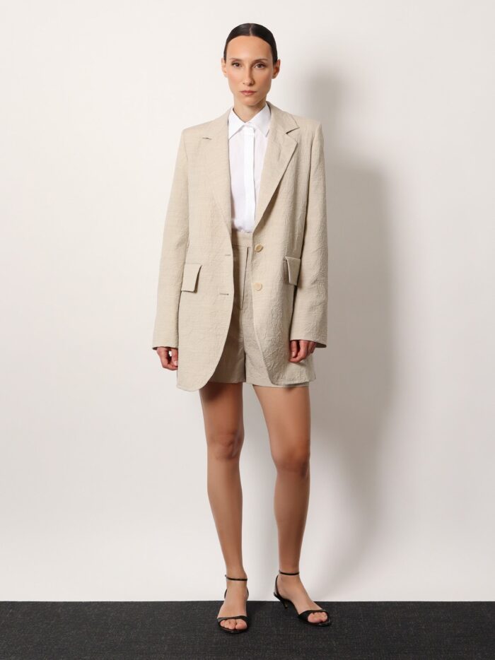 Abisso 1234 Max Mara Sfilata Wool Shorts With Rippled Appearance