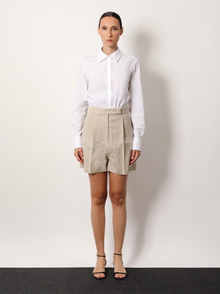 Abisso 1234 Max Mara Sfilata Wool Shorts With Rippled Appearance