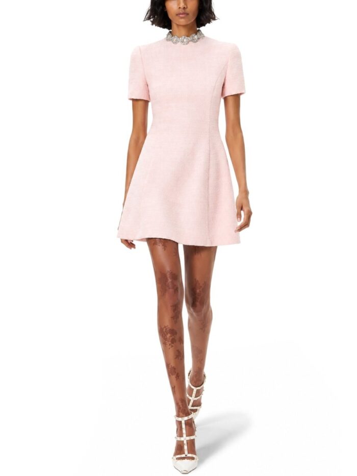 Valentino Garavani ABITO CORTO IN CRINKLE COTTON TWEED