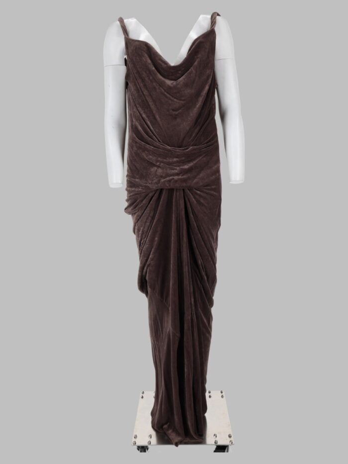rick owens abito drappeggiato in velluto RICK OWENS ABITO DRAPPEGGIATO IN VELLUTO