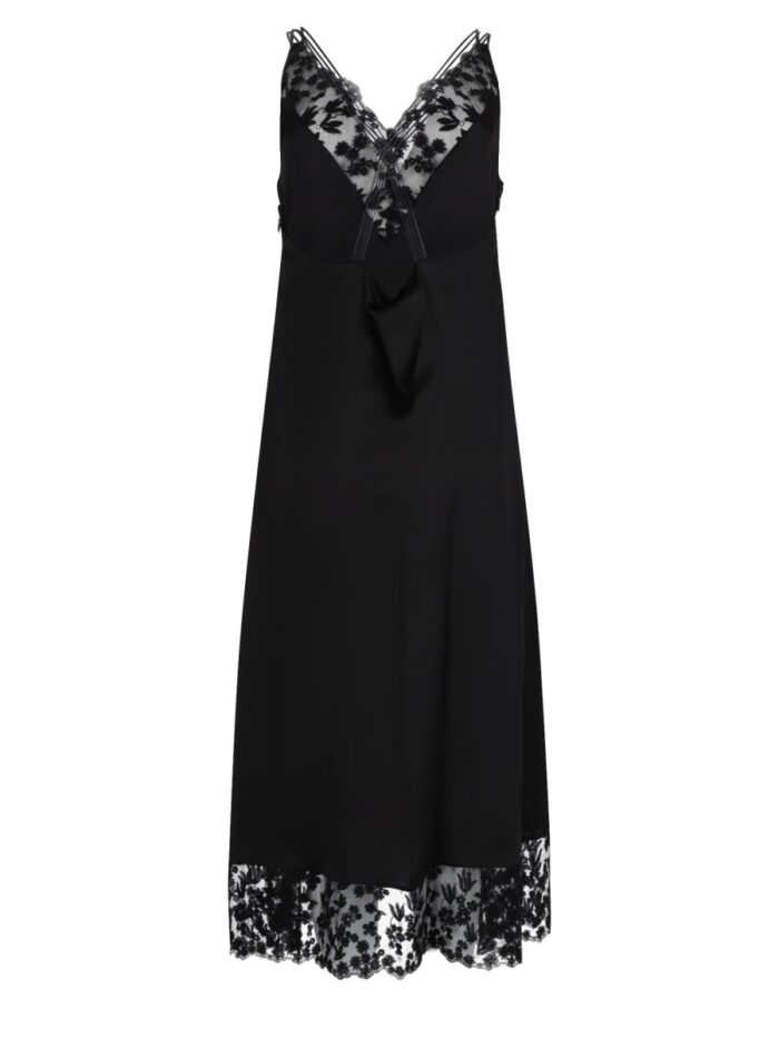Fendi Abito In Seta E Pizzo