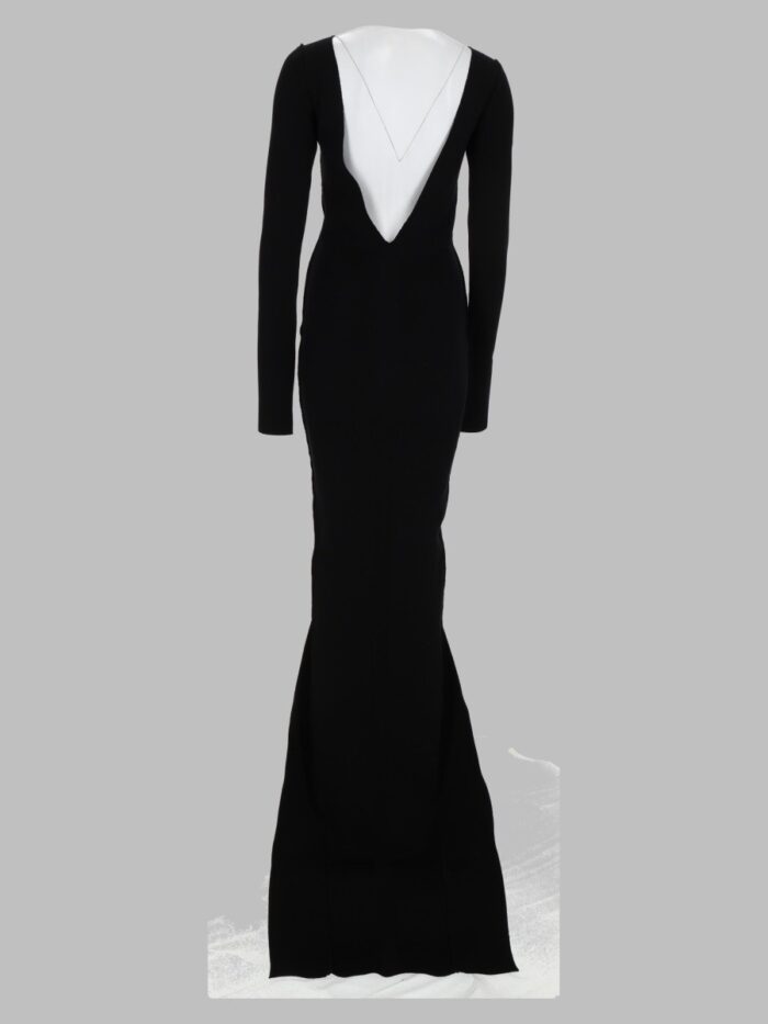 RICK OWENS Abito Lungo Attillato In Maglia
