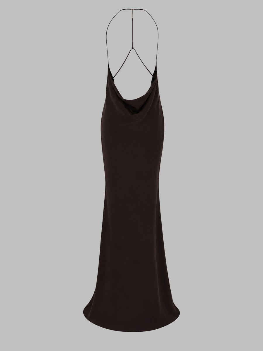 TOM FORD ABITO LUNGO IN SATIN DI SETA