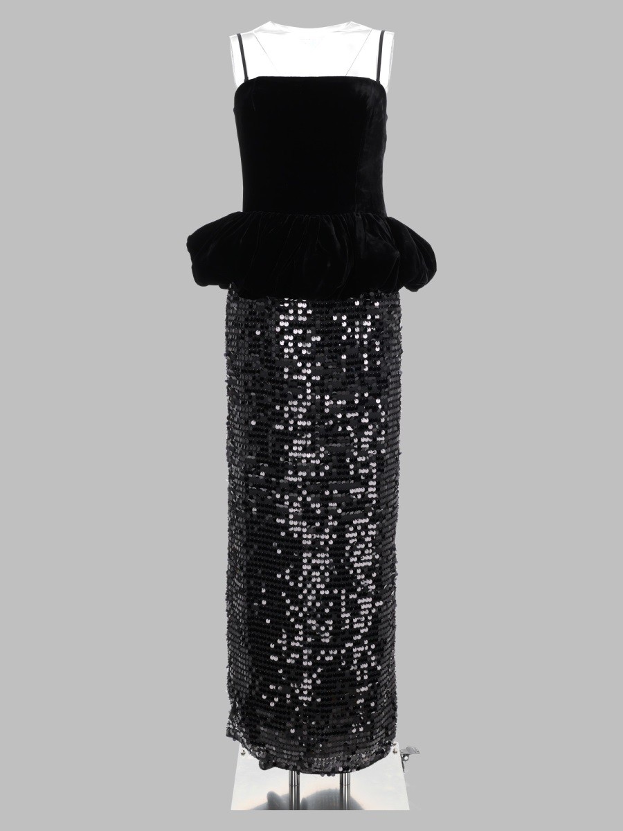 ROTATE Abito Lungo Peplo Con Paillettes