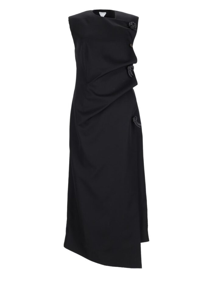 Bottega Veneta ABITO MIDI CON DETTAGLI "KNOT" IN PELLE