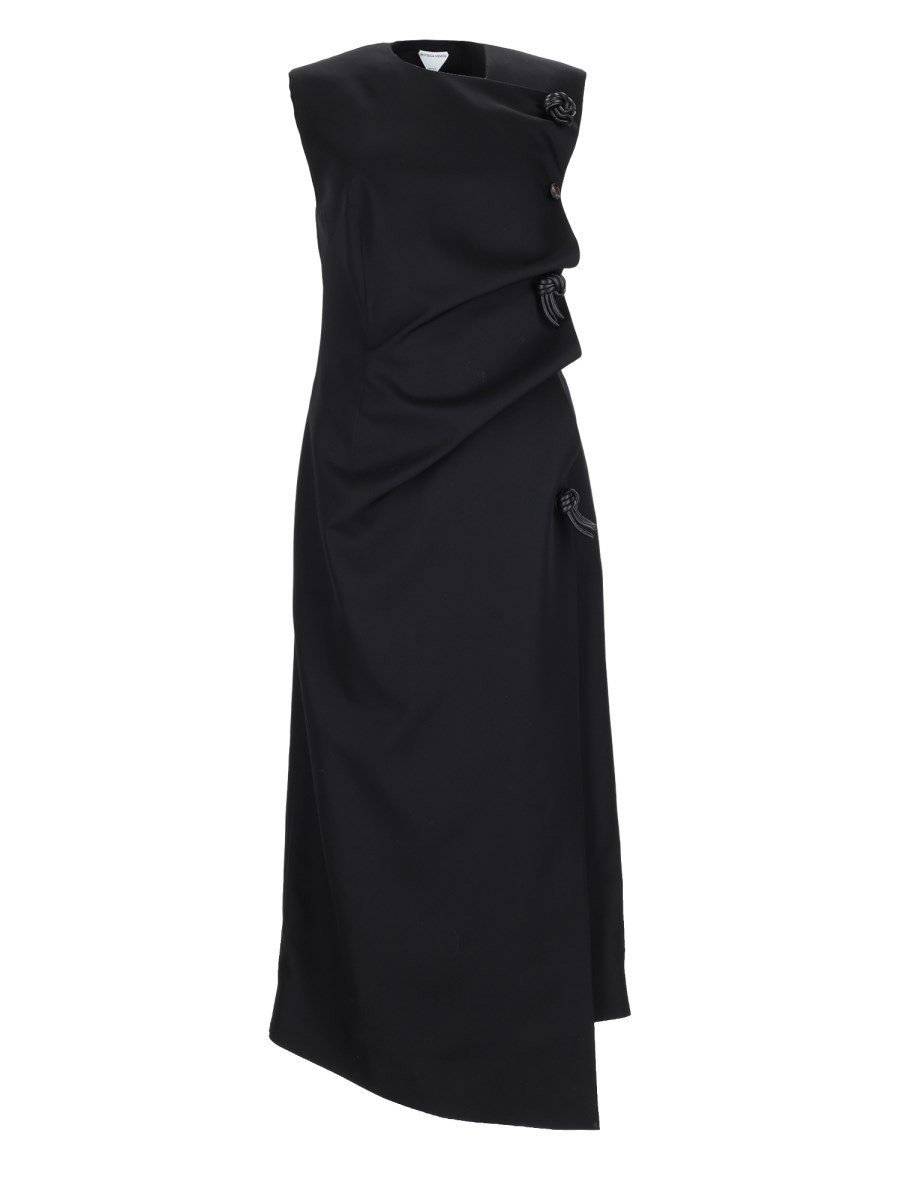 Bottega Veneta ABITO MIDI CON DETTAGLI "KNOT" IN PELLE