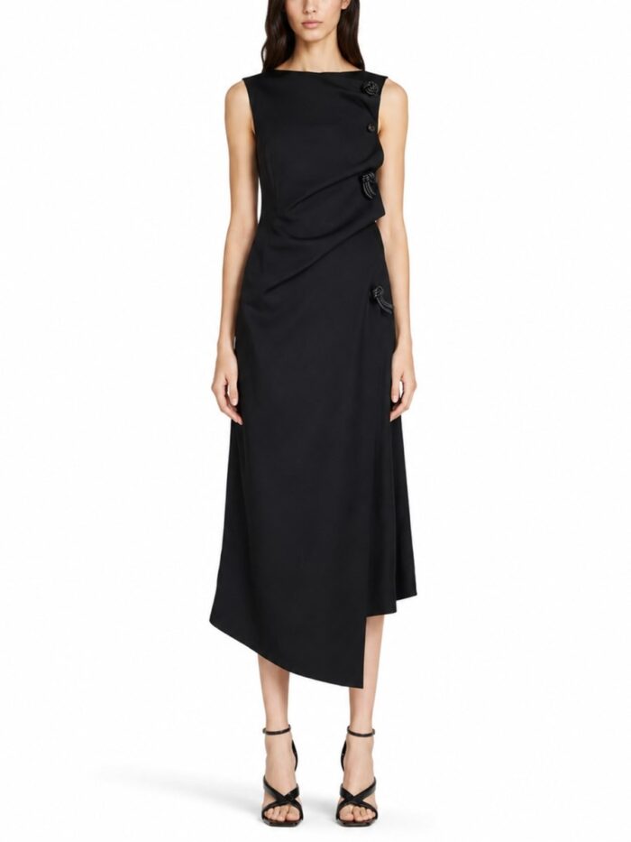 Bottega Veneta ABITO MIDI CON DETTAGLI "KNOT" IN PELLE