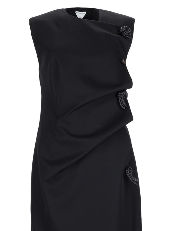 Bottega Veneta ABITO MIDI CON DETTAGLI "KNOT" IN PELLE
