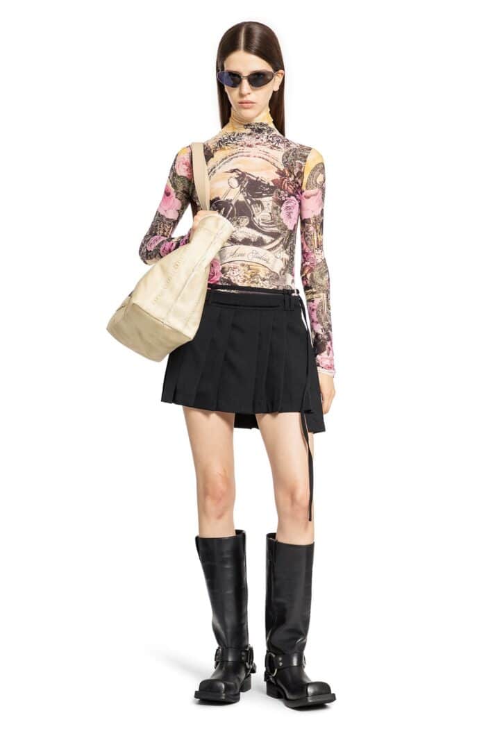 ACNE STUDIOS Asymmetric Pleated Mini Skirt