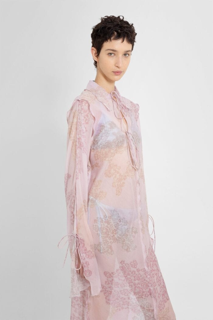 ACNE STUDIOS Chiffon Printed Long Dress