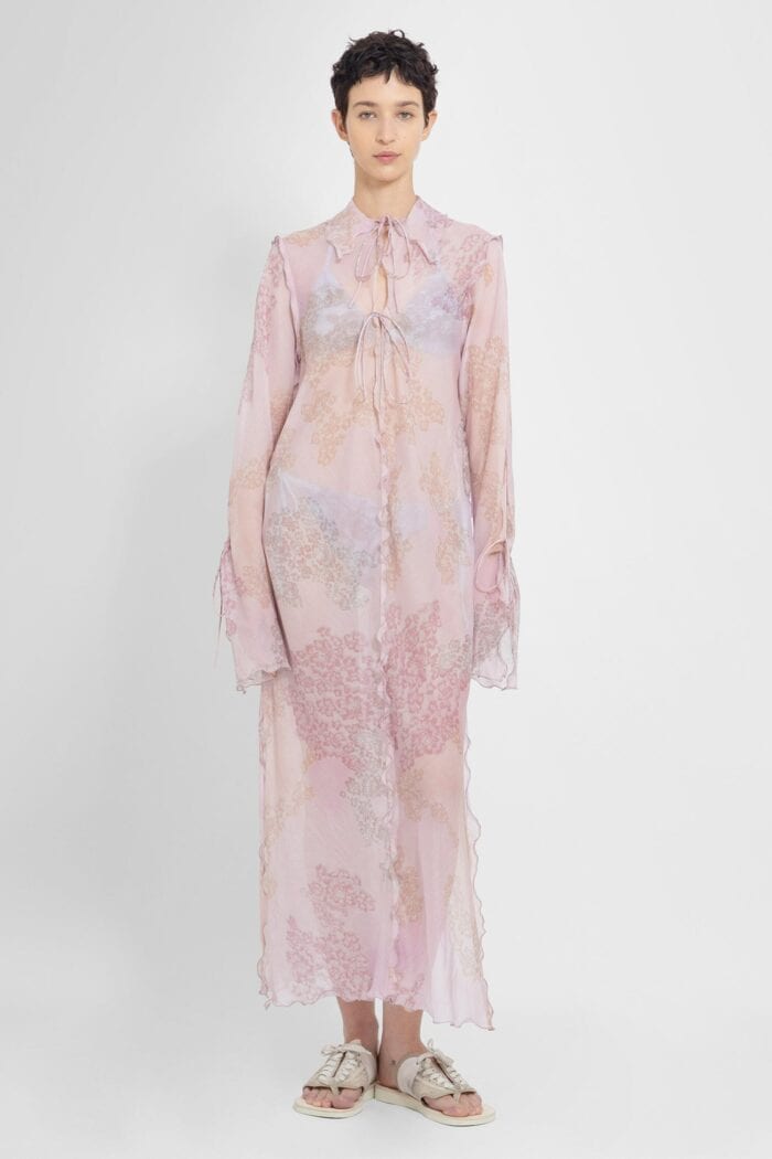 ACNE STUDIOS Chiffon Printed Long Dress