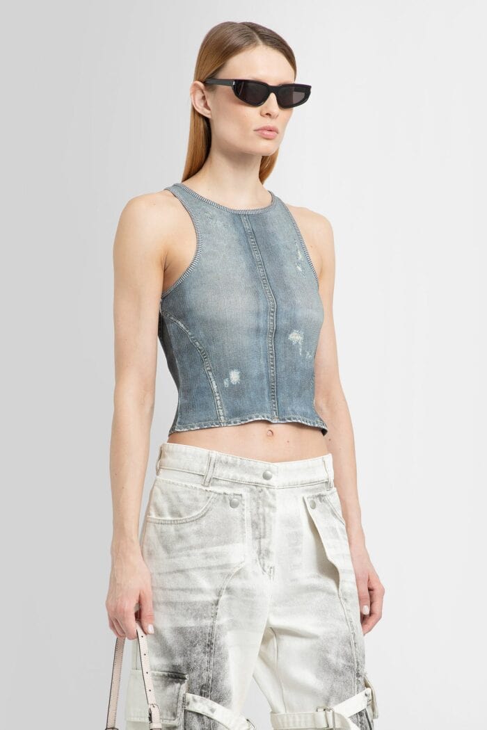 ACNE STUDIOS Denim Print Knitted Tank Top