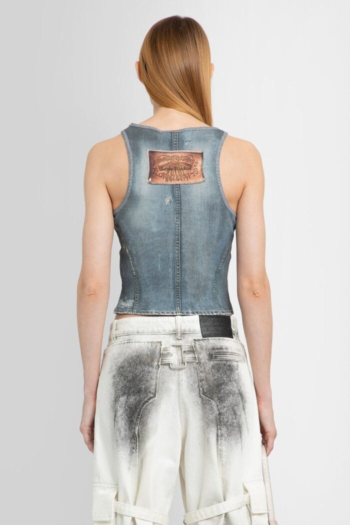 ACNE STUDIOS Denim Print Knitted Tank Top