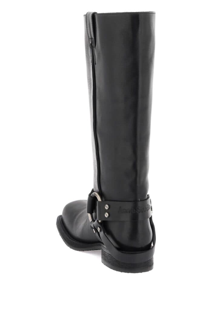 ACNE STUDIOS Leather Biker Boots In