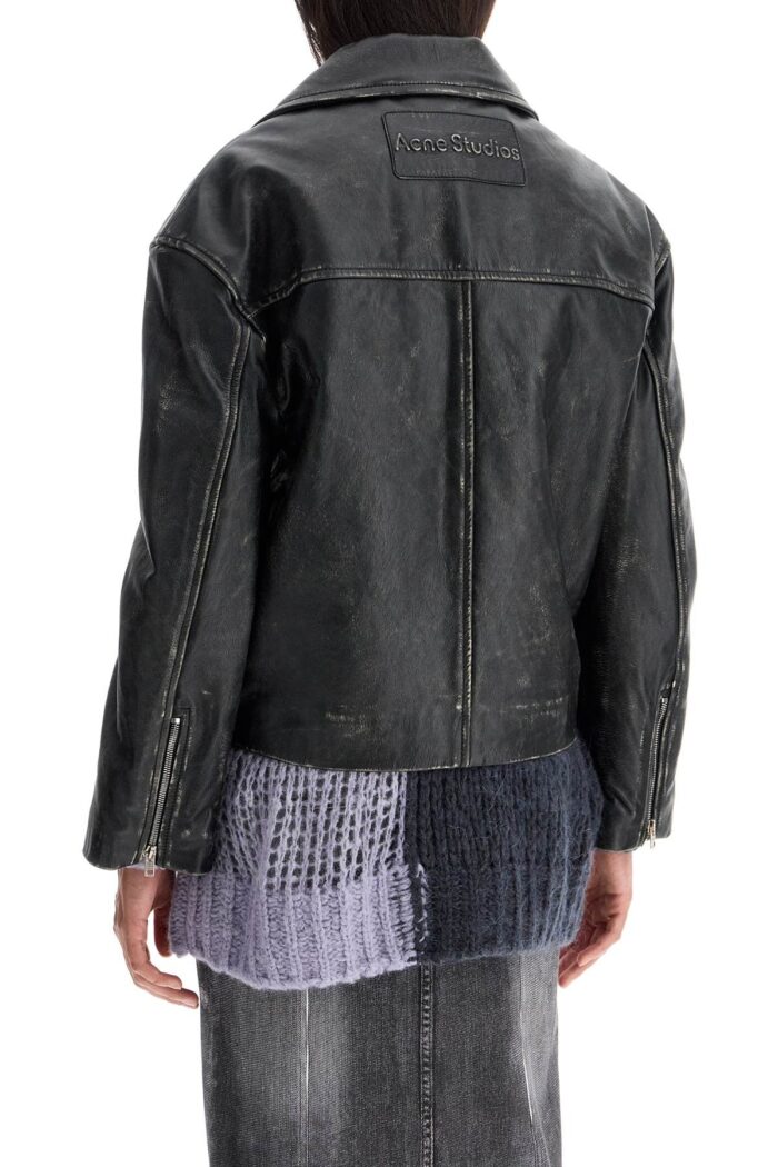 ACNE STUDIOS Padded Sand-colored Leather Jacket