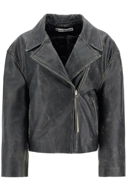 ACNE STUDIOS Padded Sand-colored Leather Jacket