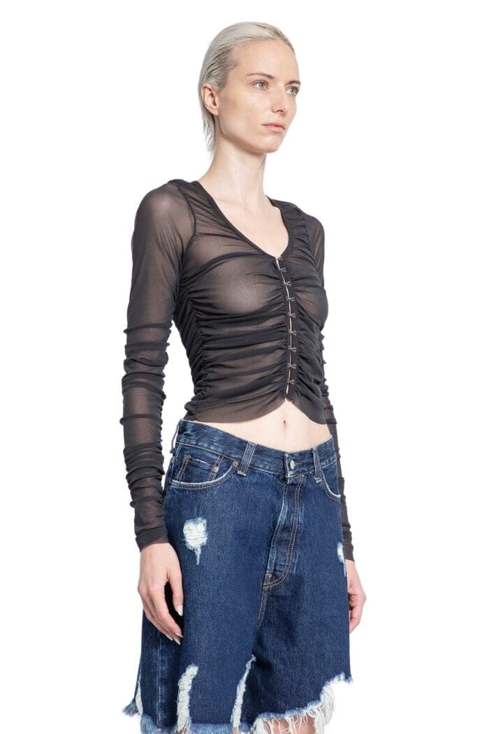 ACNE STUDIOS Ruched Mesh Top