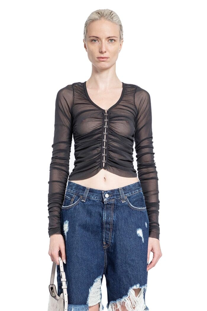 ACNE STUDIOS Ruched Mesh Top