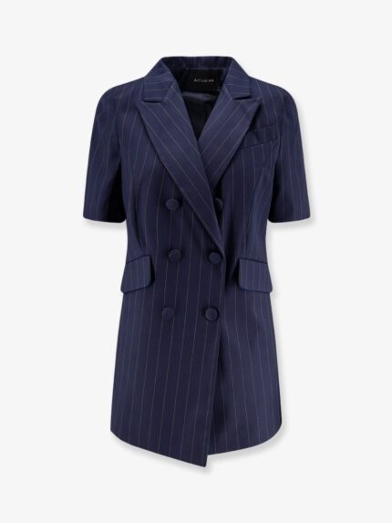 Actualee Double-breasted Pinstriped Blazer