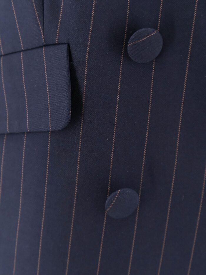 Actualee Double-breasted Pinstriped Blazer