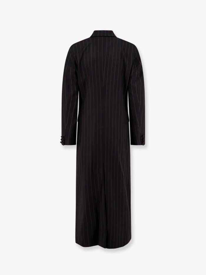 Actualee Double-breasted Pinstriped Coat