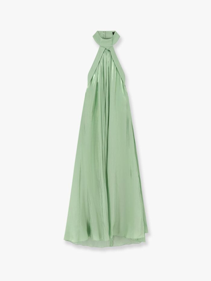 Actualee Flared Satin Long Dress