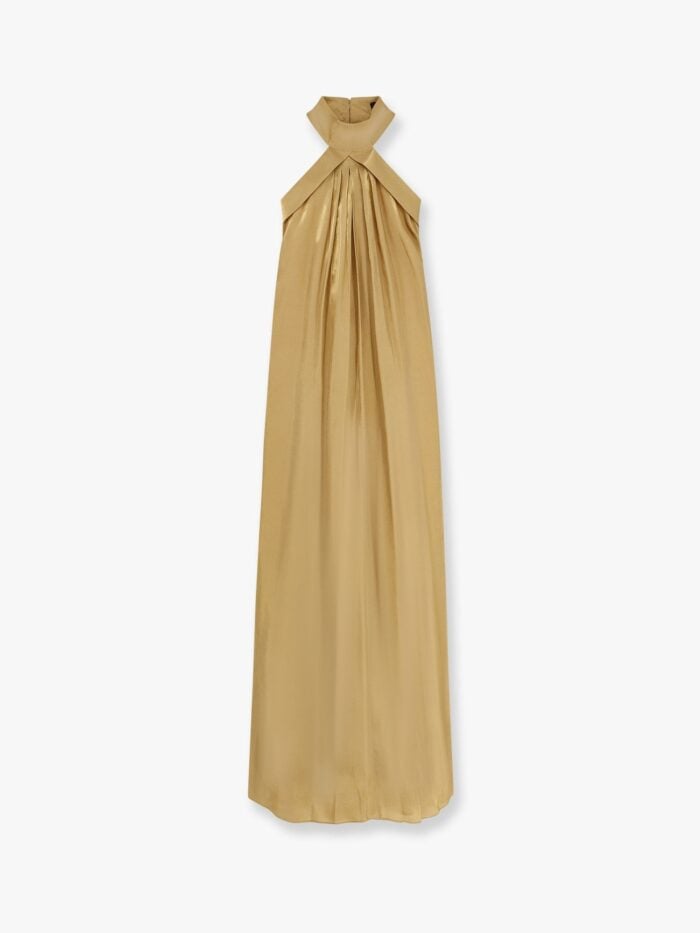 Actualee Flared Satin Long Dress
