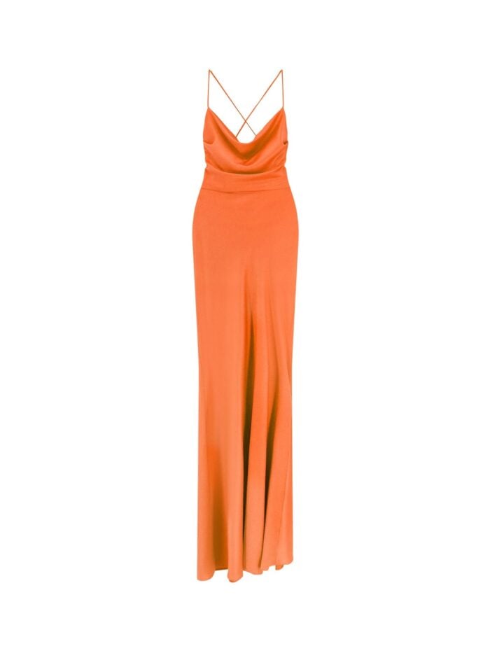 Actualee Satin Long Dress