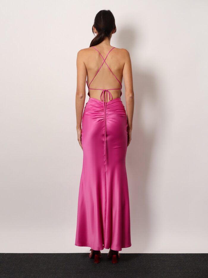 Actualee Satin Long Dress