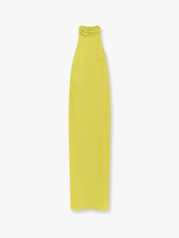Actualee Satin Long Dress With Neckline On The Back