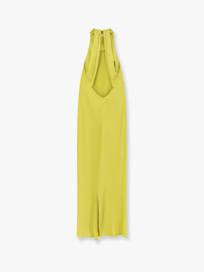 Actualee Satin Long Dress With Neckline On The Back