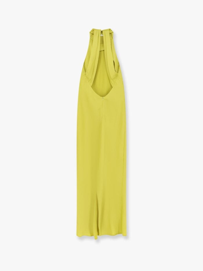 Actualee Satin Long Dress With Neckline On The Back