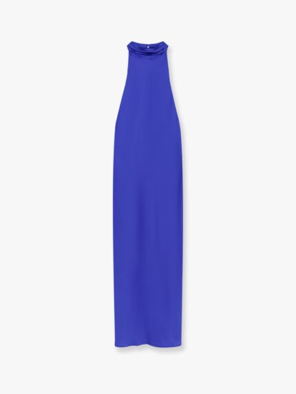 Actualee Satin Long Dress With Neckline On The Back