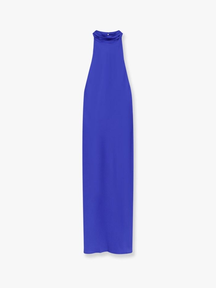 Actualee Satin Long Dress With Neckline On The Back