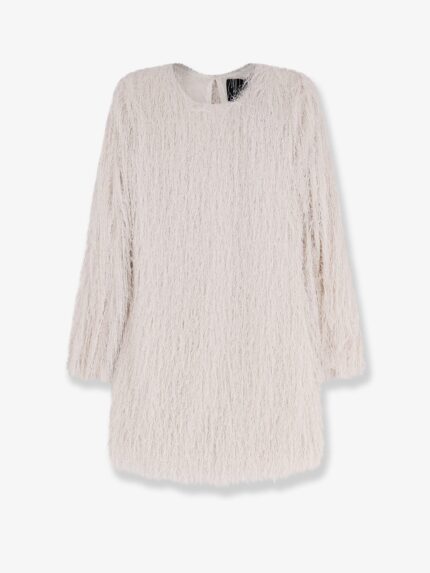 Actualee Short Lurex Dress With Fringes