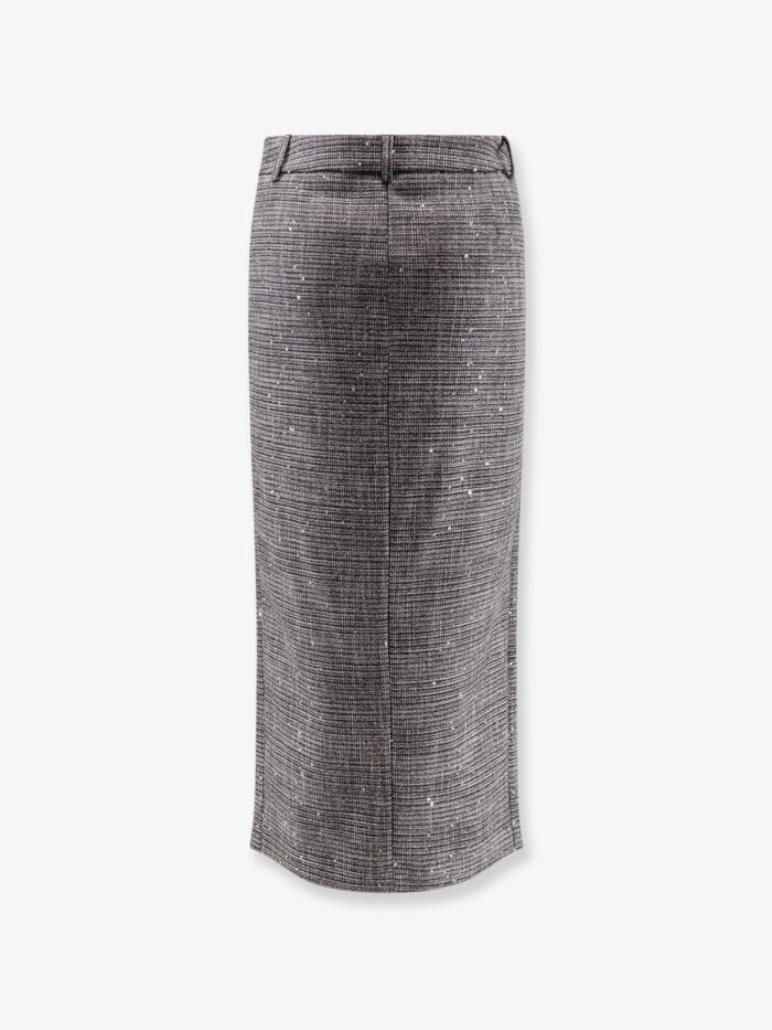 Actualee Tartan Midi Skirt With Lurex And Sequin Trim