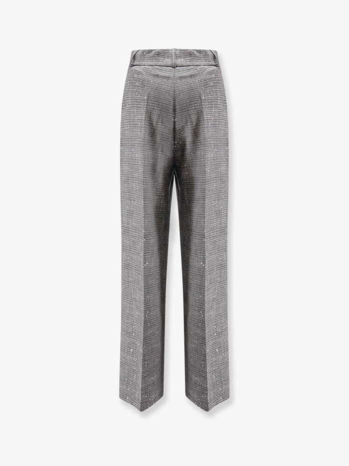 Actualee Tartan Trousers With Lurex And Sequin Trim