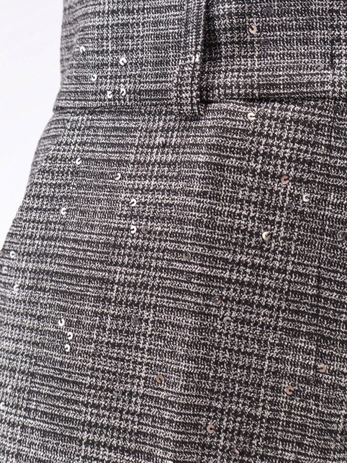 Actualee Tartan Trousers With Lurex And Sequin Trim