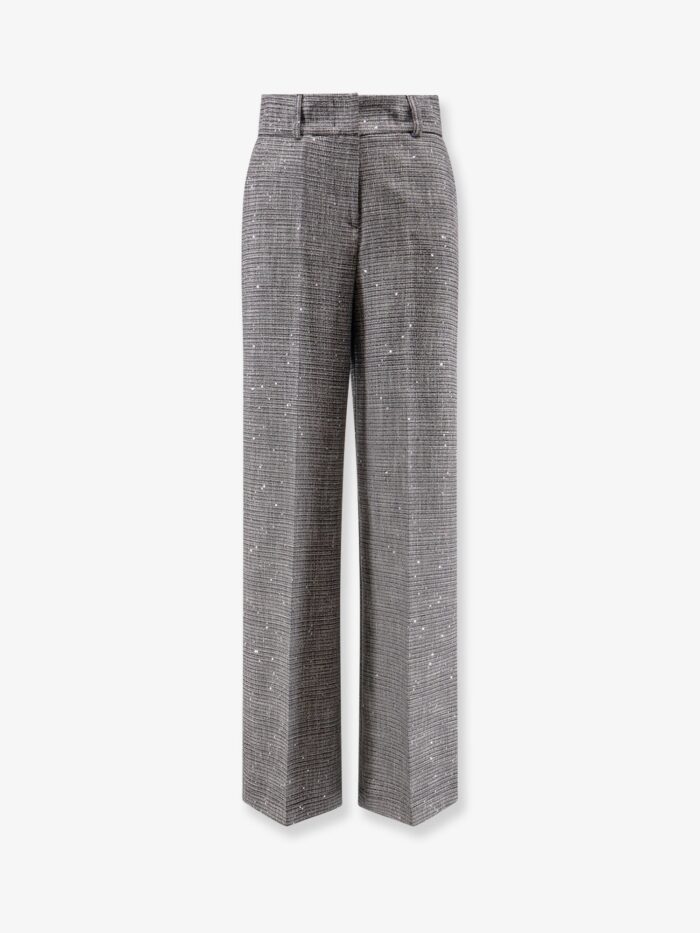 Actualee Tartan Trousers With Lurex And Sequin Trim