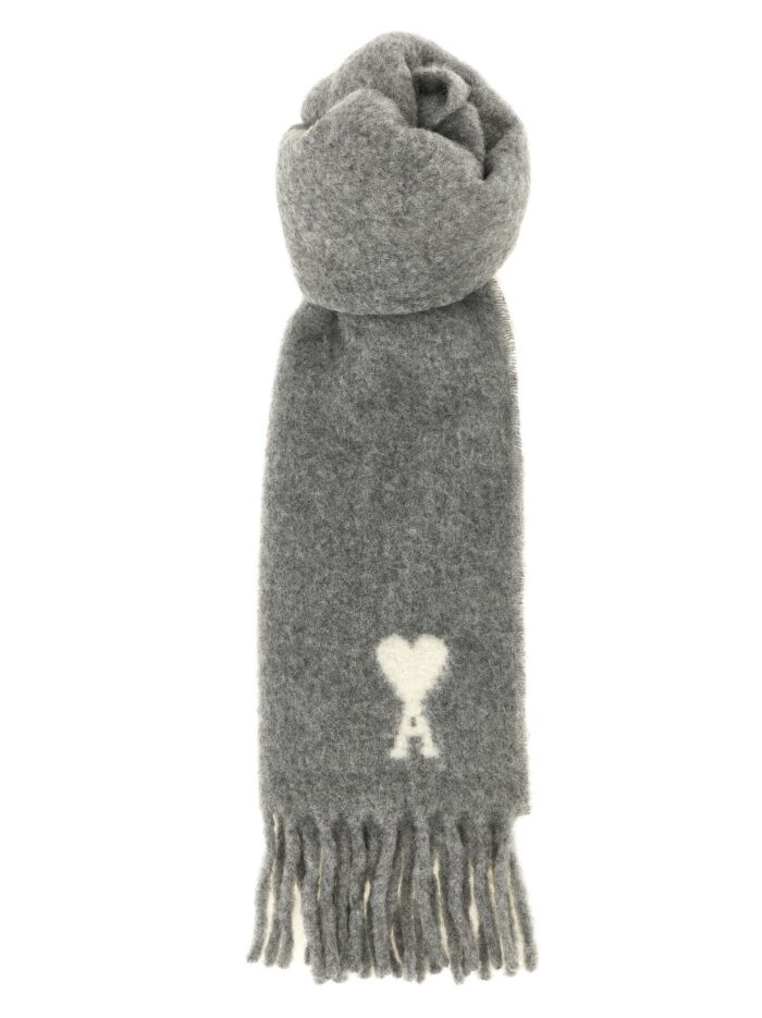 AMI PARIS ADC Logo Scarf And Fringes