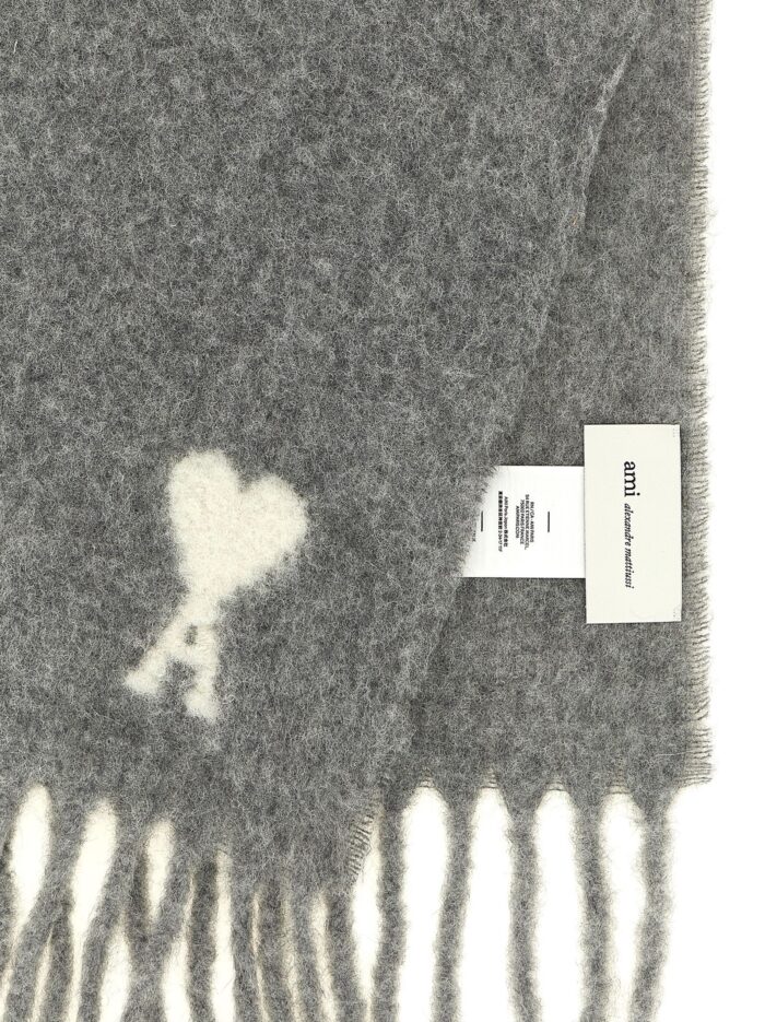 AMI PARIS ADC Logo Scarf And Fringes
