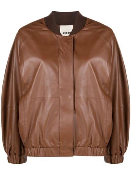 AERON Leather Bomber Jacket