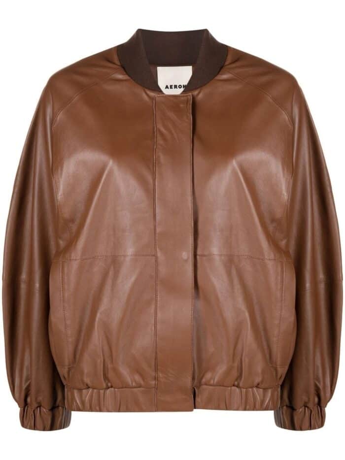 AERON Leather Bomber Jacket