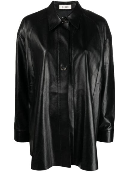 AERON Leather Ring-fastened Shirt