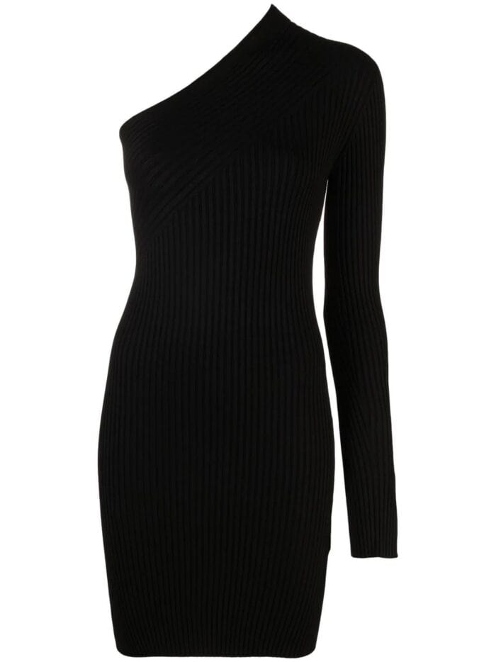 AERON Ribbed Asymmetric Mini Dress