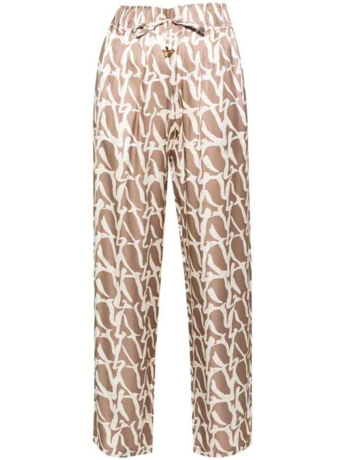 AERON Silk Print Drawstring Pants