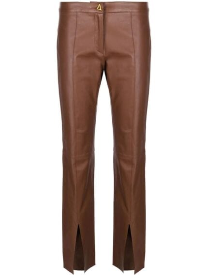 AERON Slit-front Leather Pants